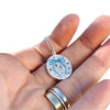 Titanium Steel Animal Zodiac Oil Dripping Rabbit Element Pet Oval Tarot Card Necklace 18K Gold Electroplated