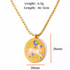 Titanium Steel Animal Zodiac Oil Dripping Rabbit Element Pet Oval Tarot Card Necklace 18K Gold Electroplated