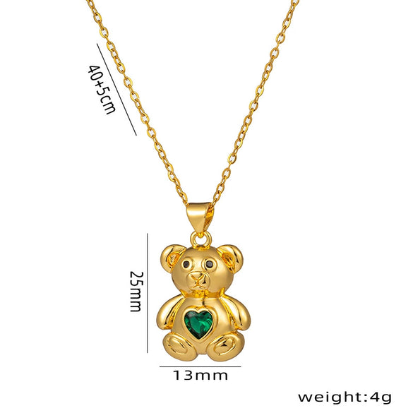 Titanium Steel Animal Zodiac Pendant Necklace For Women With Diamond Design And Ochain