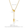 Titanium Steel Animal Zodiac Snake Yshaped Drawable Tassel Necklace Electroplated Chic Style