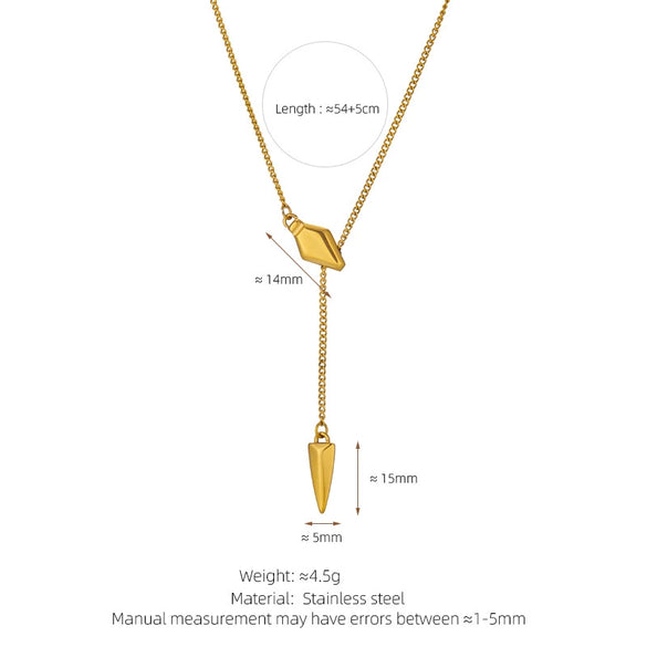 Titanium Steel Animal Zodiac Snake Yshaped Drawable Tassel Necklace Electroplated Chic Style