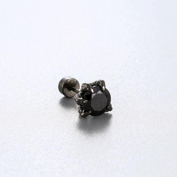 Titanium Steel Animal Zodiac Zirconia Couple's Screw Earring
