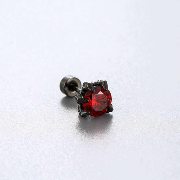 Titanium Steel Animal Zodiac Zirconia Couple's Screw Earring