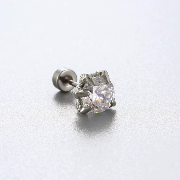 Titanium Steel Animal Zodiac Zirconia Couple's Screw Earring