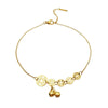 Titanium Steel Anklet Gold Plated With Artificial And Semiprecious Stones Letters Numbers Text Women's Jewelry