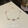 Titanium Steel Anklet Gold Plated With Artificial And Semiprecious Stones Letters Numbers Text Women's Jewelry