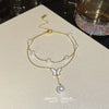 Titanium Steel Anklet Gold Plated With Artificial And Semiprecious Stones Letters Numbers Text Women's Jewelry