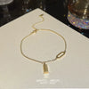 Titanium Steel Anklet Gold Plated With Artificial And Semiprecious Stones Letters Numbers Text Women's Jewelry