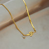 Titanium Steel Asymmetric Snakeshaped Chain Geometric Pendant Necklace With Electroplating