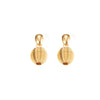 Titanium Steel Ball And Coil Earrings For Women Simple Style With Electroplating Plants Flowers Design