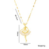 Titanium Steel Ballet Girl Pendant Necklace With Microinlaid Zircon And Geometric Design For Women Fashion Jewelry
