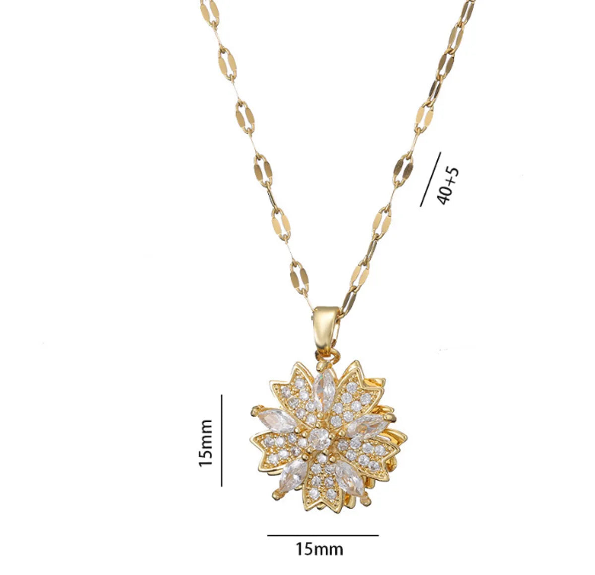 Titanium Steel Basic Modern Style Classic Style Inlay Flower Zircon Jewelry Set