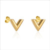 Titanium Steel Basic Simple Style Classic Style Plating V Shape Heart Shape Rings Earrings Necklace