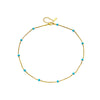 Titanium Steel Beaded Chain Necklace With Turquoise Retro Simple Style Electroplated For Women