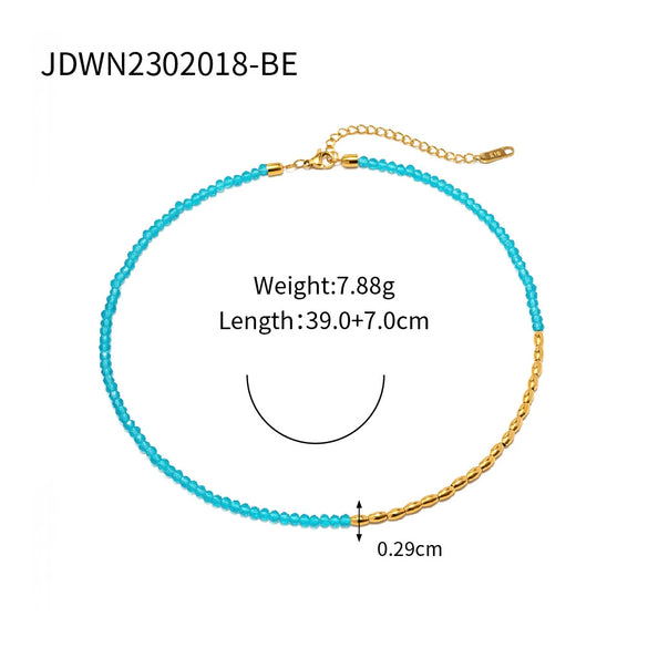 Titanium Steel Beaded Necklace Electroplated Simple Style Jewelry Unisex