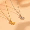 Titanium Steel Bear Cartoon Geometric Smooth Necklace For Women