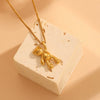 Titanium Steel Bear Cartoon Geometric Smooth Necklace For Women