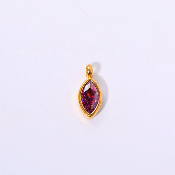 Titanium Steel Birthstone Jewelry Electroplating Horse's Eye Pendant For Ladies