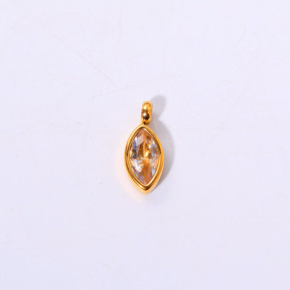 Titanium Steel Birthstone Jewelry Electroplating Horse's Eye Pendant For Ladies