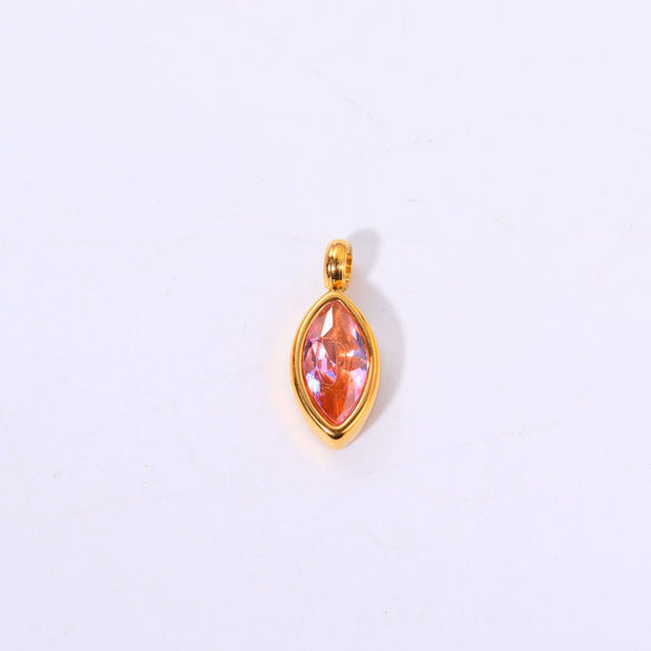 Titanium Steel Birthstone Jewelry Electroplating Horse's Eye Pendant For Ladies
