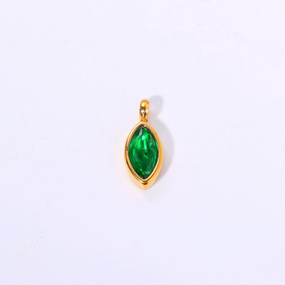 Titanium Steel Birthstone Jewelry Electroplating Horse's Eye Pendant For Ladies