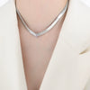316L Stainless Steel Blade Chain Bracelet Necklace With Geometric Pattern Electroplated Simple Style For Men And Women