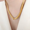 316L Stainless Steel Blade Chain Bracelet Necklace With Geometric Pattern Electroplated Simple Style For Men And Women