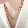 316L Stainless Steel Blade Chain Bracelet Necklace With Geometric Pattern Electroplated Simple Style For Men And Women