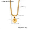 316L Stainless Steel Blade Chain Necklace With Geometric Pendant Inlaid With Color Zirconium And Electroplating Design