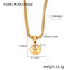 316L Stainless Steel Blade Chain Necklace With Geometric Pendant Inlaid With Color Zirconium And Electroplating Design