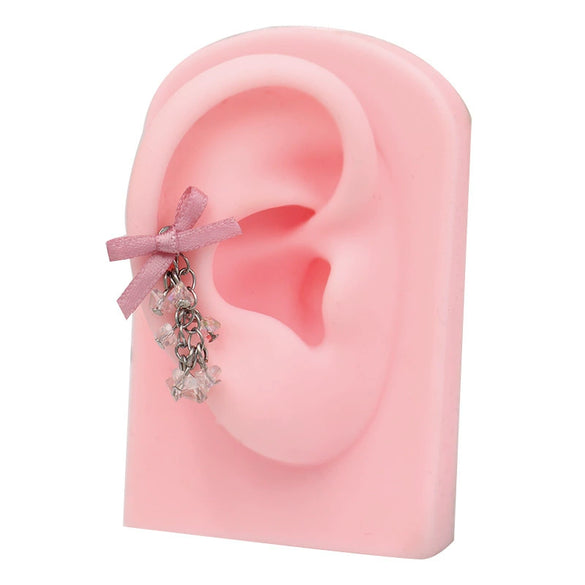 Titanium Steel Bow Heart Star Pattern Electroplated Unisex Jewelry Earrings