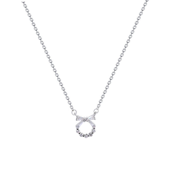 Titanium Steel Bow Necklace For Women Light Luxury Casual High End Clavicle Chain With Electroplating
