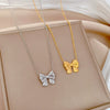 Titanium Steel Bow Necklace Geometric Cartoon Style Electroplated