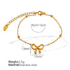 316L Stainless Steel Bow Round Bead Light Luxury Necklace Bracelet Electroplated Women's Accessories