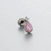 Titanium Steel Bow Shape Pink Zircon Earrings Ear Nail For Women Sweet Style