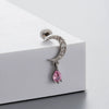 Titanium Steel Bow Shape Pink Zircon Fairy Style Women's Ear Nail