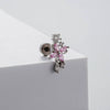 Titanium Steel Bow Shape Pink Zircon Fairy Style Women's Ear Nail