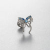 Titanium Steel Bow Shape Zirconia Inlaid Women's Convertible Ear Nail Earrings