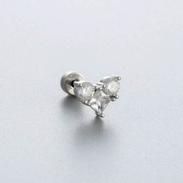Titanium Steel Bowknot Zircon Set Women's Earrings