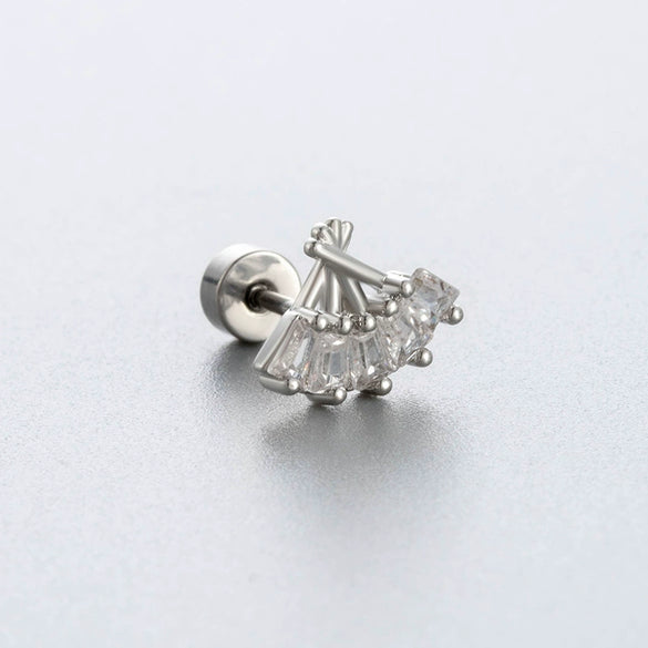 Titanium Steel Bowknot Zircon Set Women's Earrings
