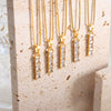 316L Stainless Steel Box Chain Crystal Pendant Goldplated Women's Jewelry With Geometric Style
