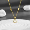 Titanium Steel Box Chain Love Diamond Clavicle Necklace With Geometric Pattern Vacuum Electroplated