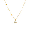 Titanium Steel Box Chain Love Diamond Clavicle Necklace With Geometric Pattern Vacuum Electroplated