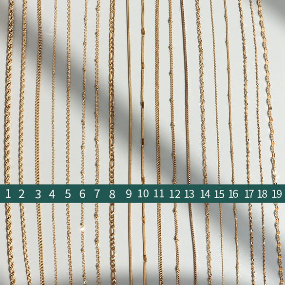 Titanium Steel Box Chain Wave Pattern Unisex Clavicle Necklace