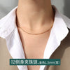 Titanium Steel Box Chain Wave Pattern Unisex Clavicle Necklace