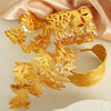 316L Stainless Steel Bracelet Butterfly Leaf Hollow Style For Women With Electroplating