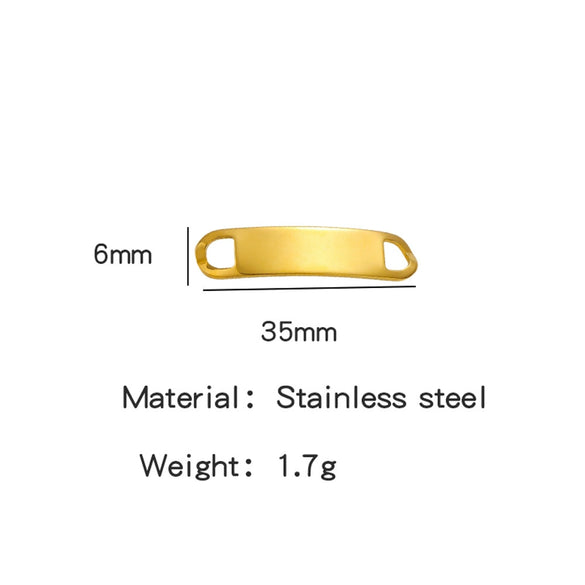 Titanium Steel Bracelet Connector Jewelry Accessories Geometric Bend Card Shape 18K Plated