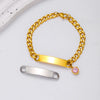 Titanium Steel Bracelet Connector Jewelry Accessories Geometric Bend Card Shape 18K Plated
