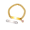 Titanium Steel Bracelet Connector Jewelry Accessories Geometric Bend Card Shape 18K Plated