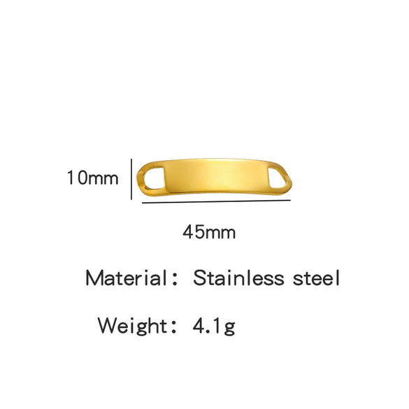 Titanium Steel Bracelet Connector Jewelry Accessories Geometric Bend Card Shape 18K Plated